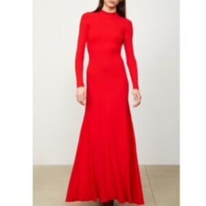 NWT Brandon Maxwell Vanessa Long Sleeve, Maxi Rib Knit Dress, Women's Size M